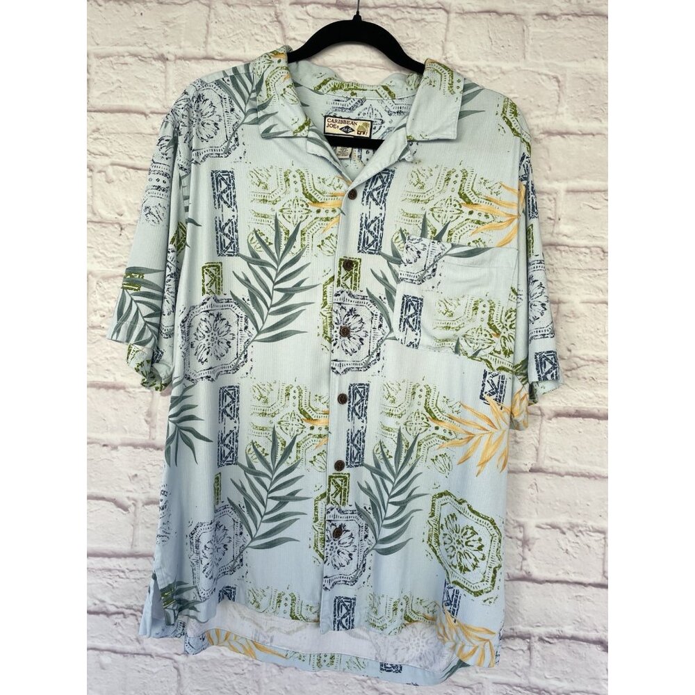 CARIBBEAN JOE Hawaiian Style Men's Shirt  Size XL 100% Rayon - Picture 12 of 13